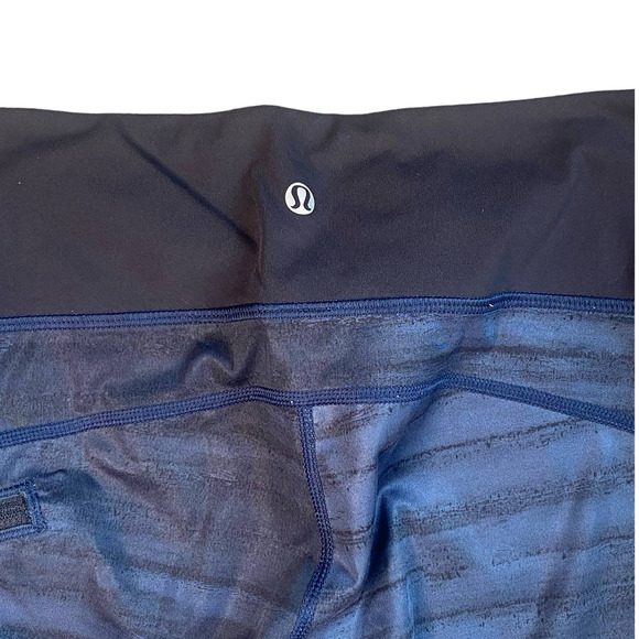 Lululemon Run: Top Speed Crop Good Vibes Deep Navy Black Size 6 - Picture 6 of 8